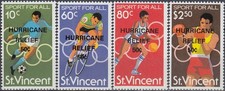 St Vincent Olympic Games Moscow Hurricane Relief O/P 1980 MNH-4,50 Euro