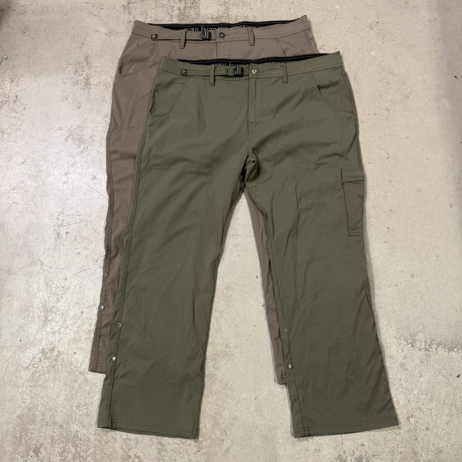 Prana Zion Pants Mens 42x30 Nylon Hiking Cargo Stretch Belted Utility (Lot Of 2)