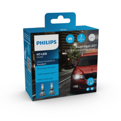 Philips Ultinon Pro6000 H7 LED Standard 11972U60SX2 LED +220%*
