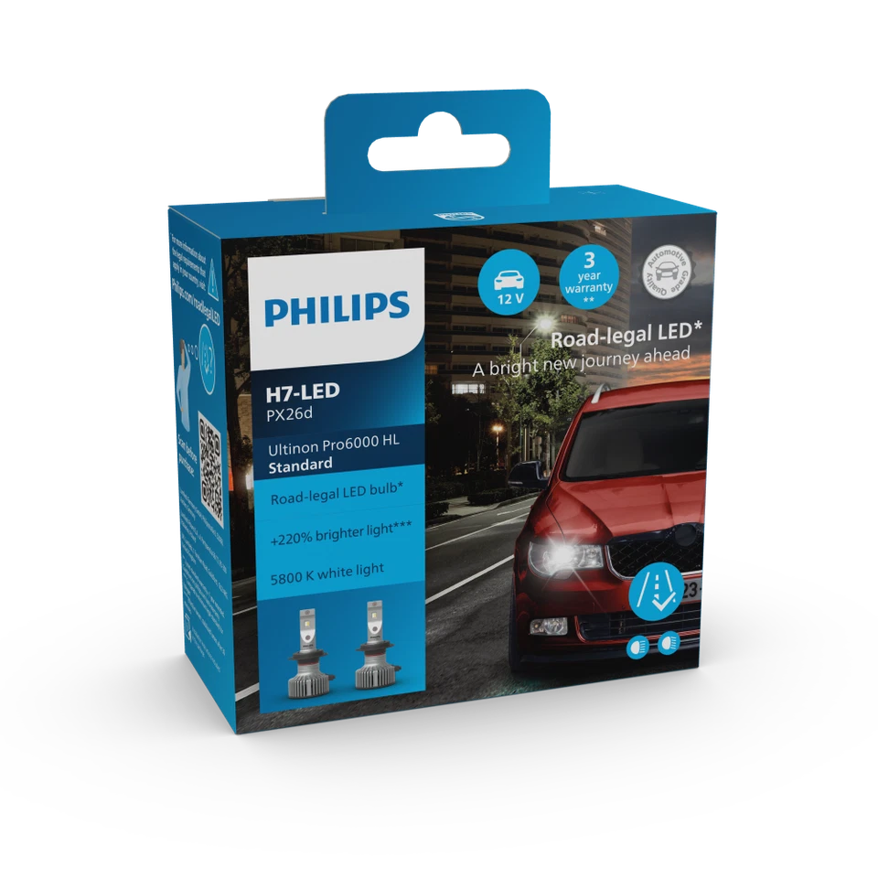 Philips Ultinon Pro6000 H7 LED Standard 11972U60SX2 LED +220%* - Bild 1 von 4