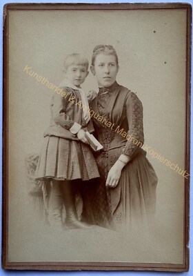 orig. KAB Cabinet Photo Photograph Picture Old Fashion around 1875 Mother Child Berlin