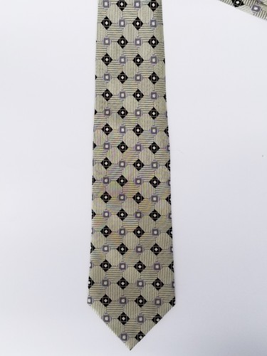 Carlo Palazzi Italian Handmade Silk Men's Black Silver Grey Tie 58" X 3 3/4" - Picture 3 of 6
