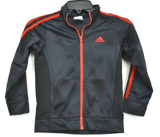 Adidas Boys Black Red Full Zip Athletic Track Jacket Split Kangaroo Pocket 6 | eBay