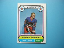 1975/76 O-PEE-CHEE WHA HOCKEY CARD #72 ANDERS HEDBERG ALL-STAR EXNM NM 75/76 OPC