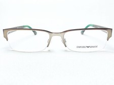 NEW Emporio Armani EA1033 3003 Mens Gunmetal Half Rim Eyeglasses Frames 53/17