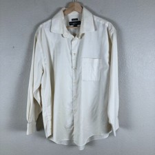 Pronto Uomo Shirt Mens 17/32-33 Tan Cotton Oxford Button Up Work Career Casual