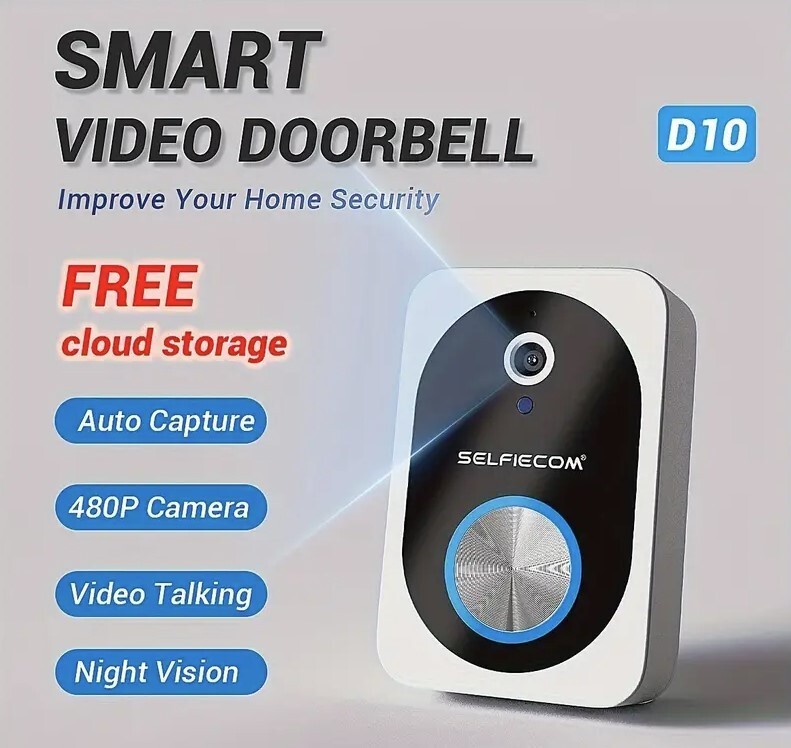 Smart WiFi Video Doorbell with HD Camera & Motion Alerts-image