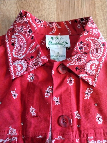 The Quacker Factory Beaded Red Bandana Western Paisley Collared Jacket XS - Picture 3 of 13