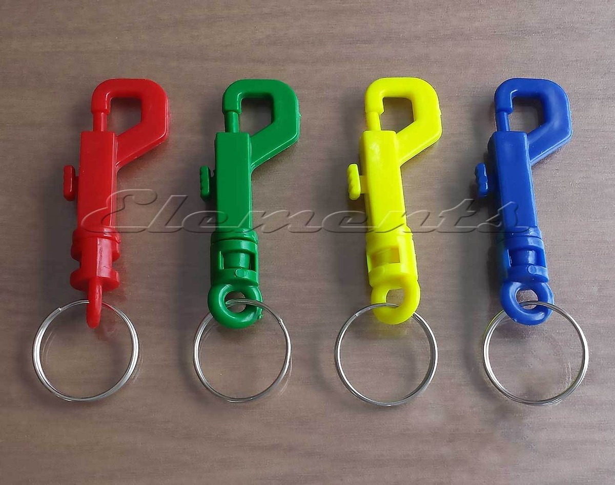 Multi Colour Plastic Hipster Belt Key Ring Jailers Swivel Clasp