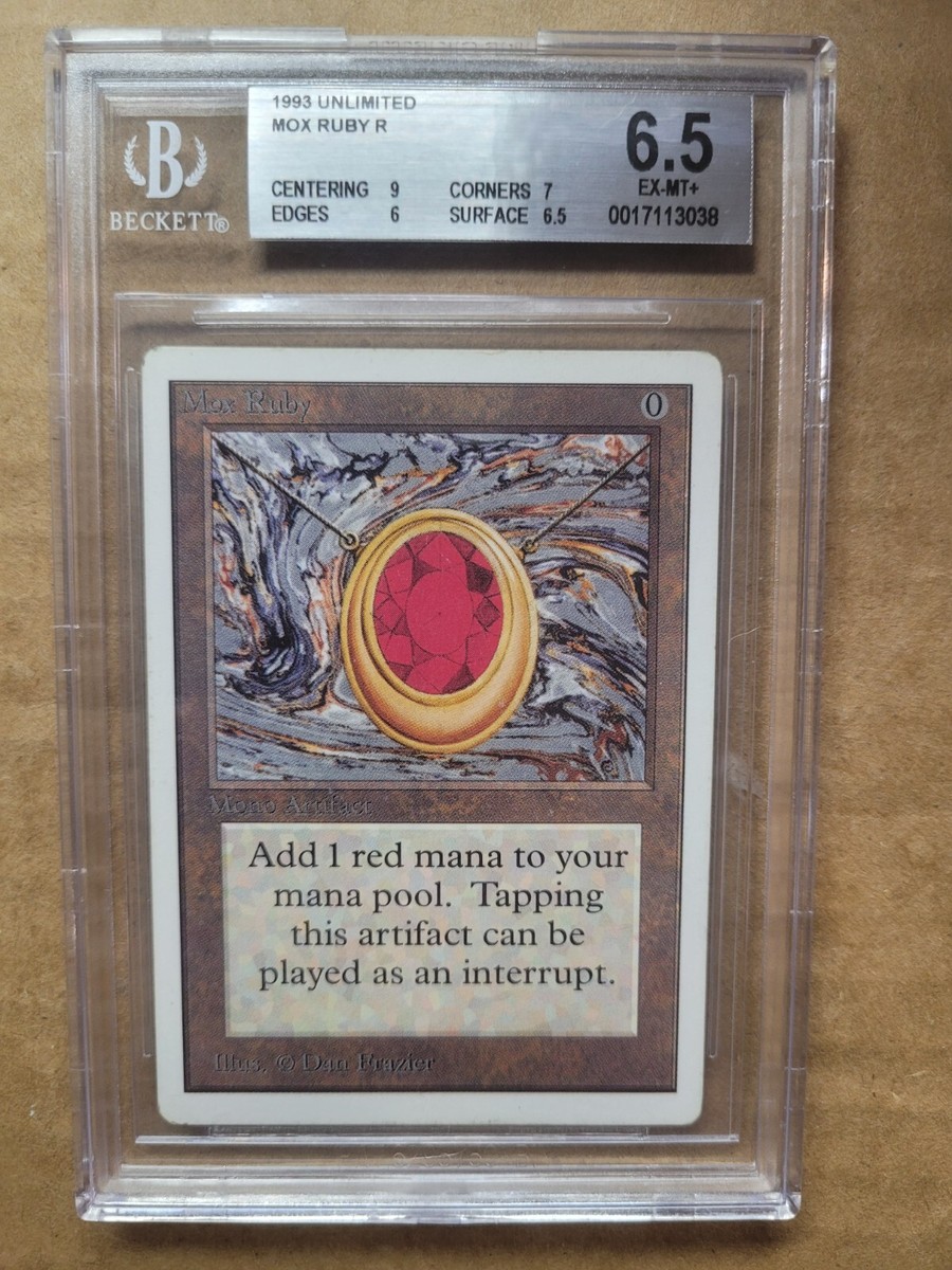Mox Ruby Unlimited Graded BGS 6.5 Beckett EX+ Magic MTG Mox Ruby Unlimited Graded BGS 6.5 Beckett EX+ Magic MTG
