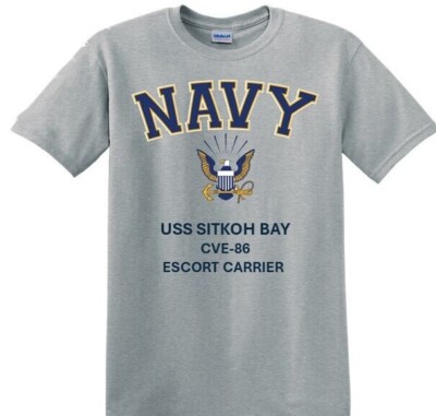 USS SITKOH BAY CVE-86*E. CARRIER*NAVY EAGLE*SHIRT. OFFICIALLY LICENSED