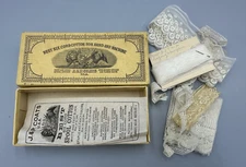 Antique J&P COATS Spool Cotton Co Sewing Thread BOX Advertising w LACE TRIM