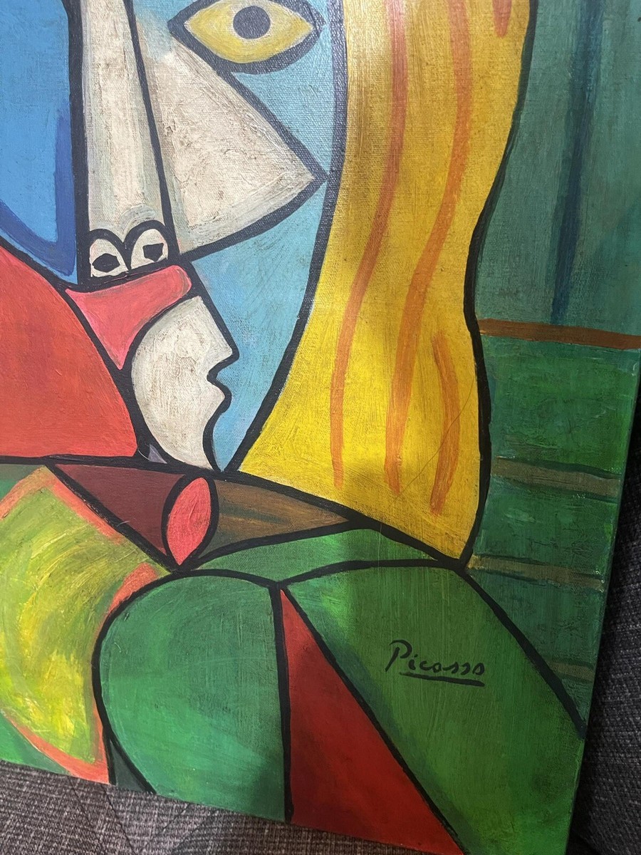 洋書 PICASSO by PICASSO Pablo Picasso Signed Oil Painting on Canvas 16x24 in