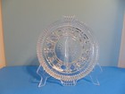 Vintage Indiana Clear Glass Button and Cane Windsor Round  Divided Relish Dish — photo 2