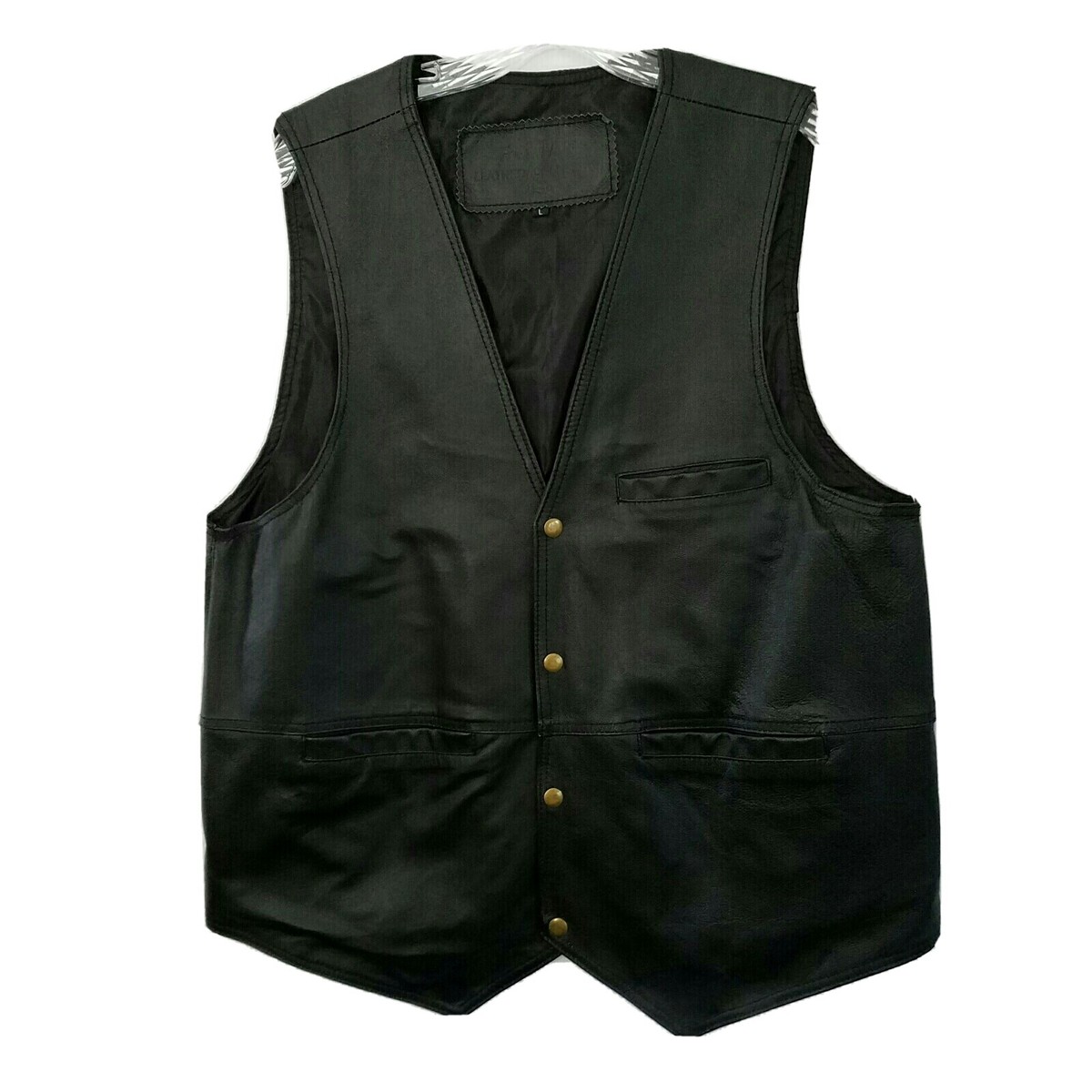 ROMAN LEATHER Vest Biker Mens L Large Concealed Carry Pockets