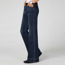 Men Bell Bottom Jeans Flared Denim Pants Slim 60s 70s Retro Long Trousers Fit