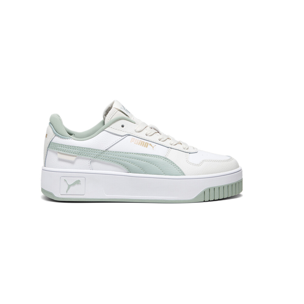 Молодежные кроссовки Puma Carina Street на шнуровке для девочек, зеленые, белые, Повседневная обувь 39384