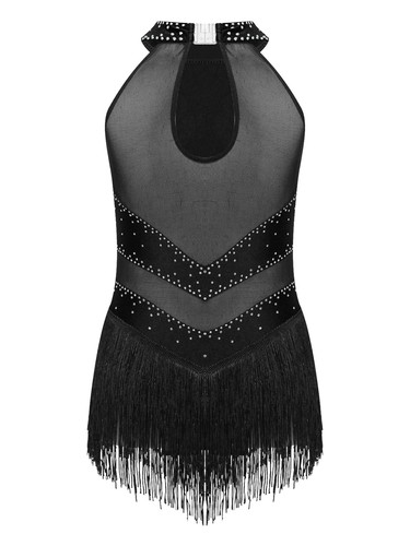 Niños Niñas Vestido de Baile Latino Vestido Borlas con Flecos Rumba Samba Jazz Ropa de Baile - Imagen 26 de 64