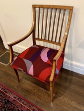 Carved Antique Chair With Mid Century Jack Lenor Larsen New Upholstery