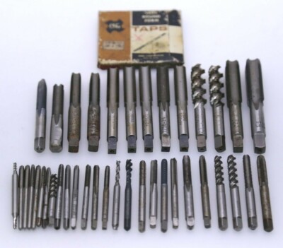 39Pc Assorted Sizes/Brands HSS TAPS & Die Lot (#3)