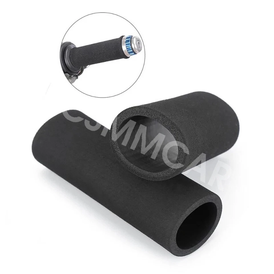 7/8in Motorcycle Handlebar Grips Cover Sponge Foam Protector Anti Vibration Slip - Image 2 of 4