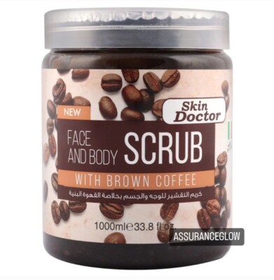 Skin Doctor Face & Body Brown Coffee Scrub 1000ml | Peeling | Glatte Haut