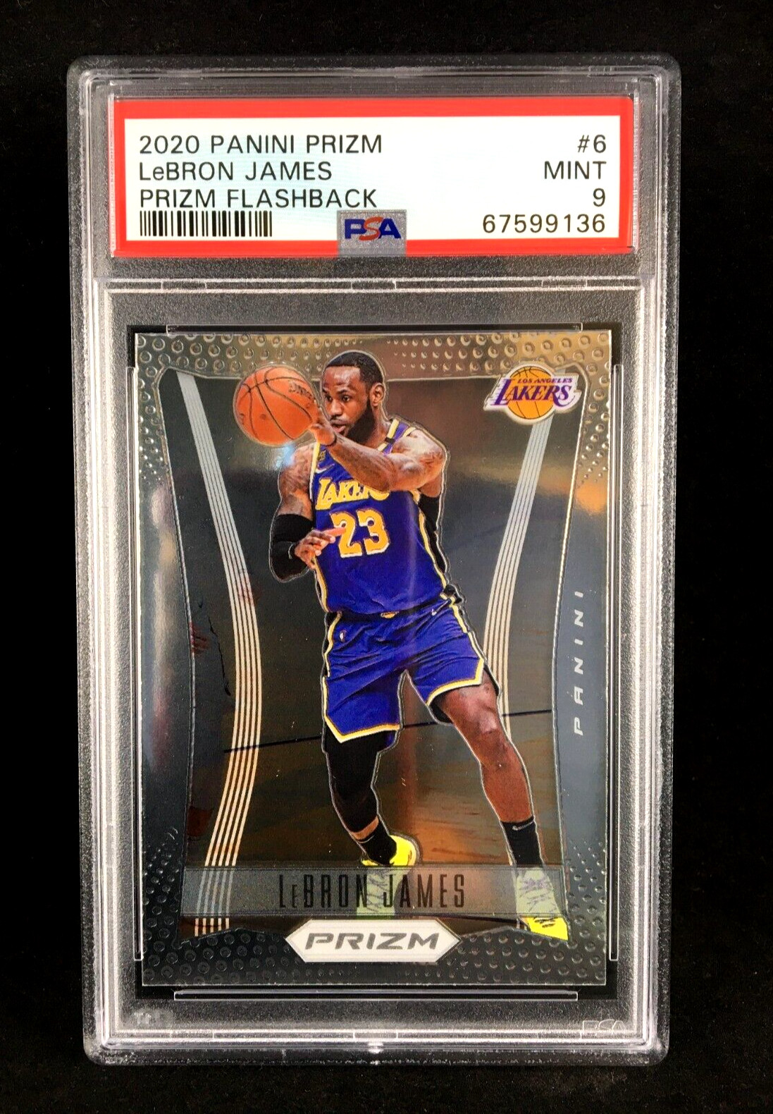 PSA 9 LeBron James 2020-21 Prizm FLASHBACK SP #6 Los Angeles Lakers