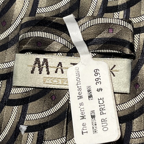Corbata Matrix By Format para Hombres 100% Seda Negocios 3 3/4" Clásica Dinero Doctor Abogado - Imagen 8 de 9