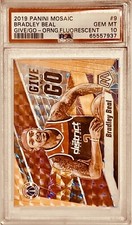 2019 Panini Mosaic #9 Bradley Beal Give and Go Orange Fluorescent #10/25 PSA 10