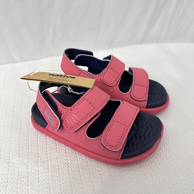 Native Shoes Girls Size 6 Frankie Sugarlite Sandals Dazzle Pink New C6 Kids