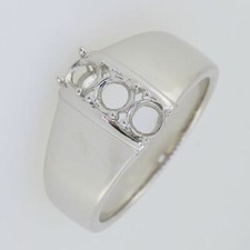 Sterling Silver Semi Mount Ring Setting Round RD 4x4mm Men's Ring