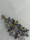 Weiss brooch featuring pastel purple green and blue rhinestones set in silvery — photo 3