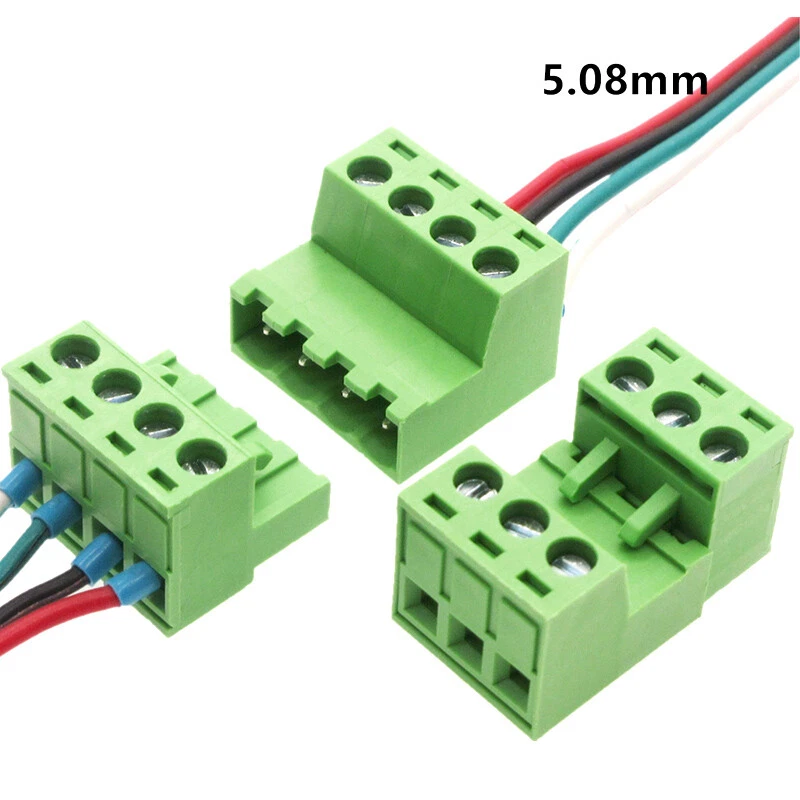 5.08mm 2P-10P Pitch Pluggable Screw Terminal Blocks Coupling Connectors 10 Pairs - Image 4 of 4
