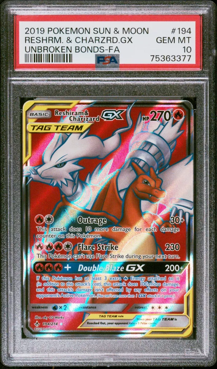 Reshiram & Charizard-GX (Full Art) - 194/214