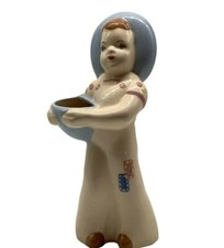 Standing Girl Holding Pot Vtg Planter, Made in USA, Figurine MCM Collectible