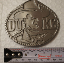 Boucle de ceinture en métal massif John Wayne "The Duke" couleur étain/gris