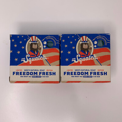 (2) Dr. Squatch Freedom Fresh - Limited Edition Rare Men's Bar Soap