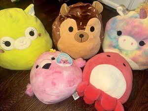  Bundle of 5 Squishmallows 12"+ | Dragon Unicorn Flamingo Crab Bear | 1 w/ Tags