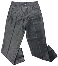 VTG 90s Guess Jeans Pascal Loose Fit 34x35 Dark Gray Black Shiny Denim M9406094