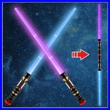2-in-1 Light Up Swords Dual Saber3 Color Changing Led, Fx Sound Motion Sensit...