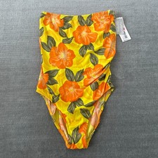 Vintage 90s Sirena Strapless Swimsuit One Piece Tummy Control Hi Cut Floral