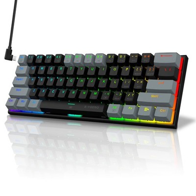 60% Compact Small Wired Portable Mechanical Keyboard,22 RGB Backlit,Blue Swit...