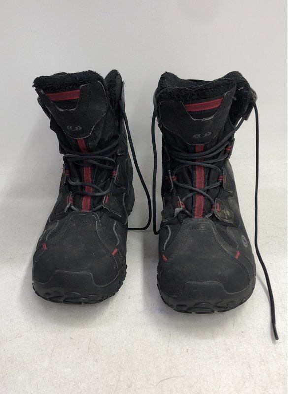 Salomon Deemax 2 Dry Black Red Thinsulate Winter Hiking Boots Women's Size 8