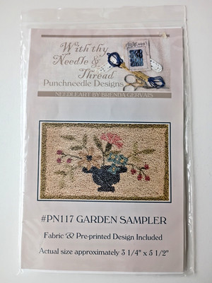With Thy Needle & Thread Punchneedle Design PN117 Garden Sampler w/Fabric
