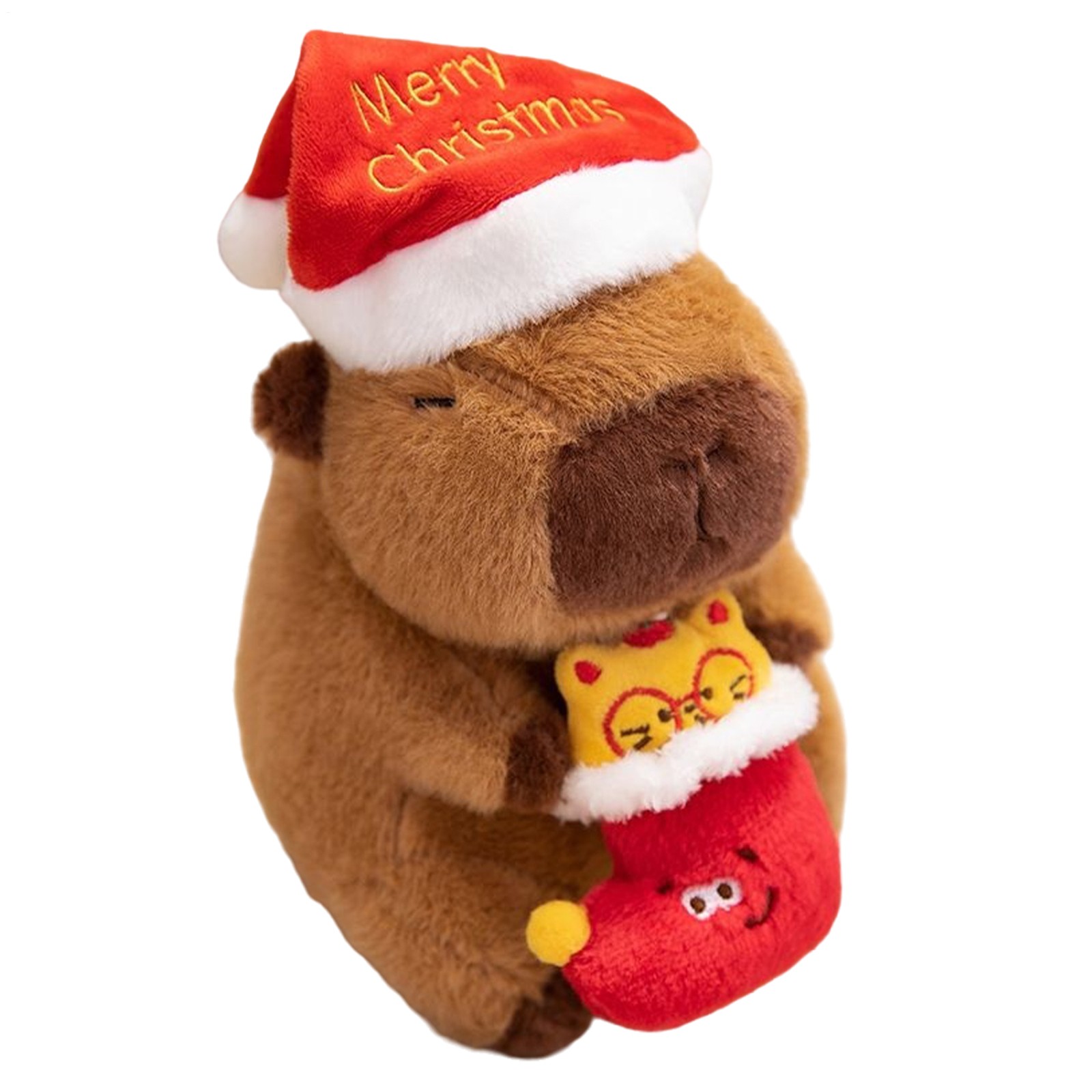 Capybara Stuffed Animal Christmas Soft Home Decor Adorable Plush Toy