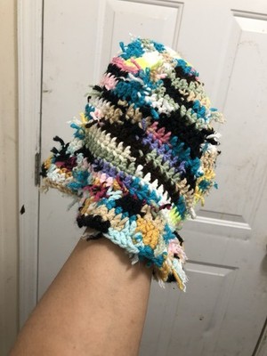 Multicoloured crochet cowl neck scarf #crochet #scarf