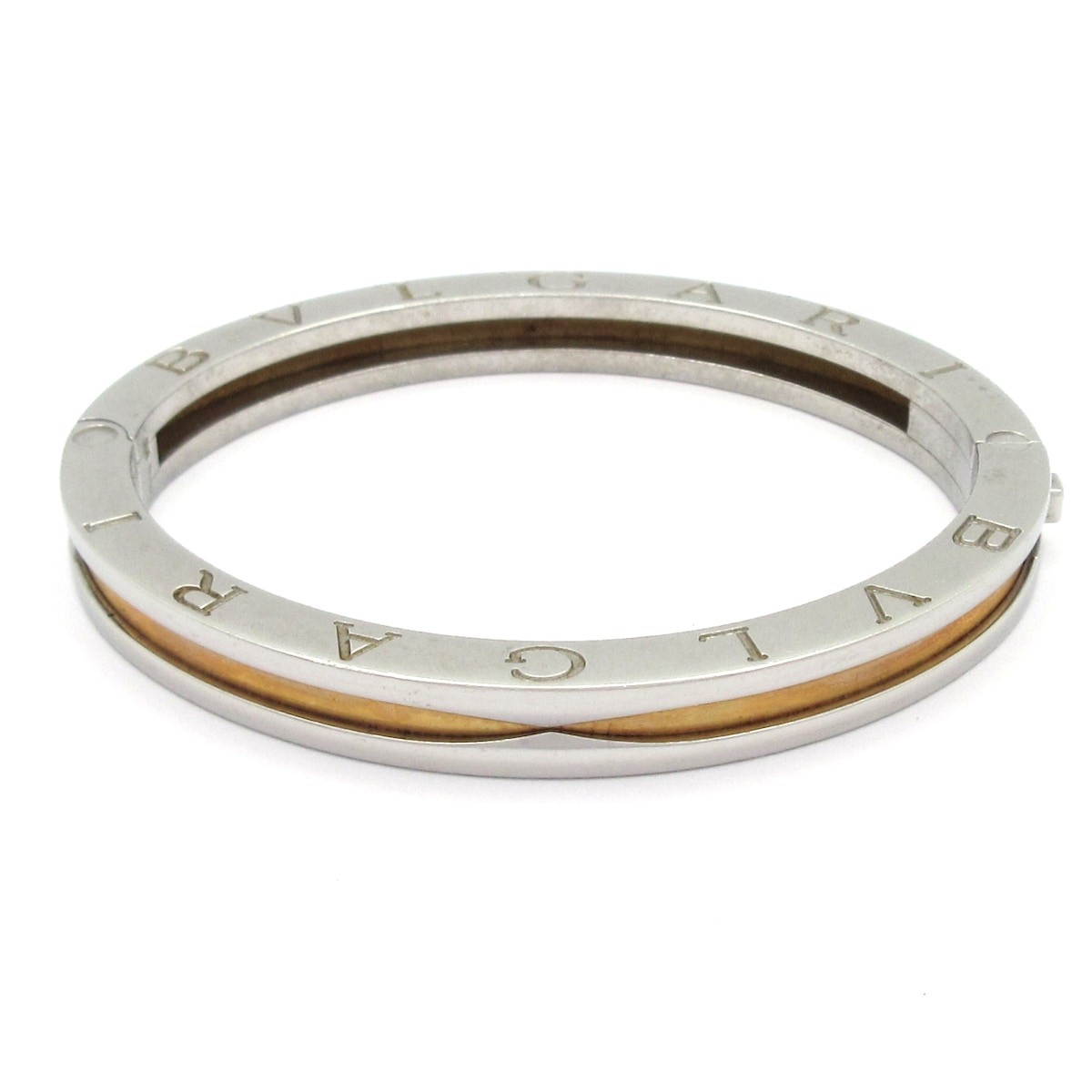 BVLGARI B-zero1 Silver 18K Yellow Gold Stainless Steel Bangle