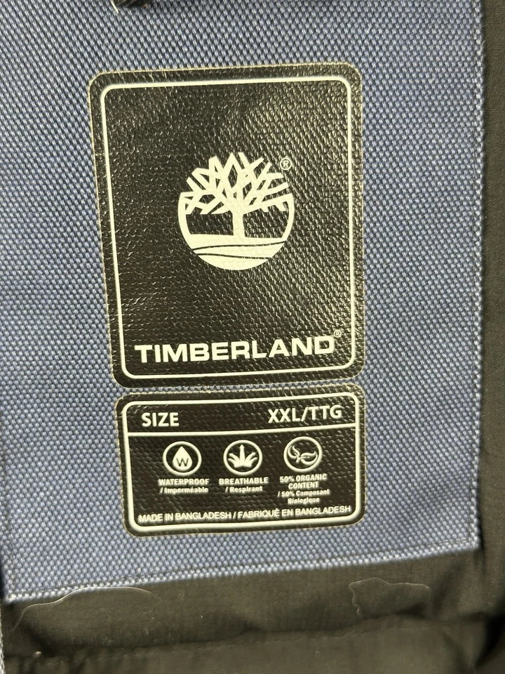 Abrigo Parka Timberland Tuckerman Para Hombres Cremallera Completa Lona a Presión Resistente Azul XXL De Colección Foto 2 de 4