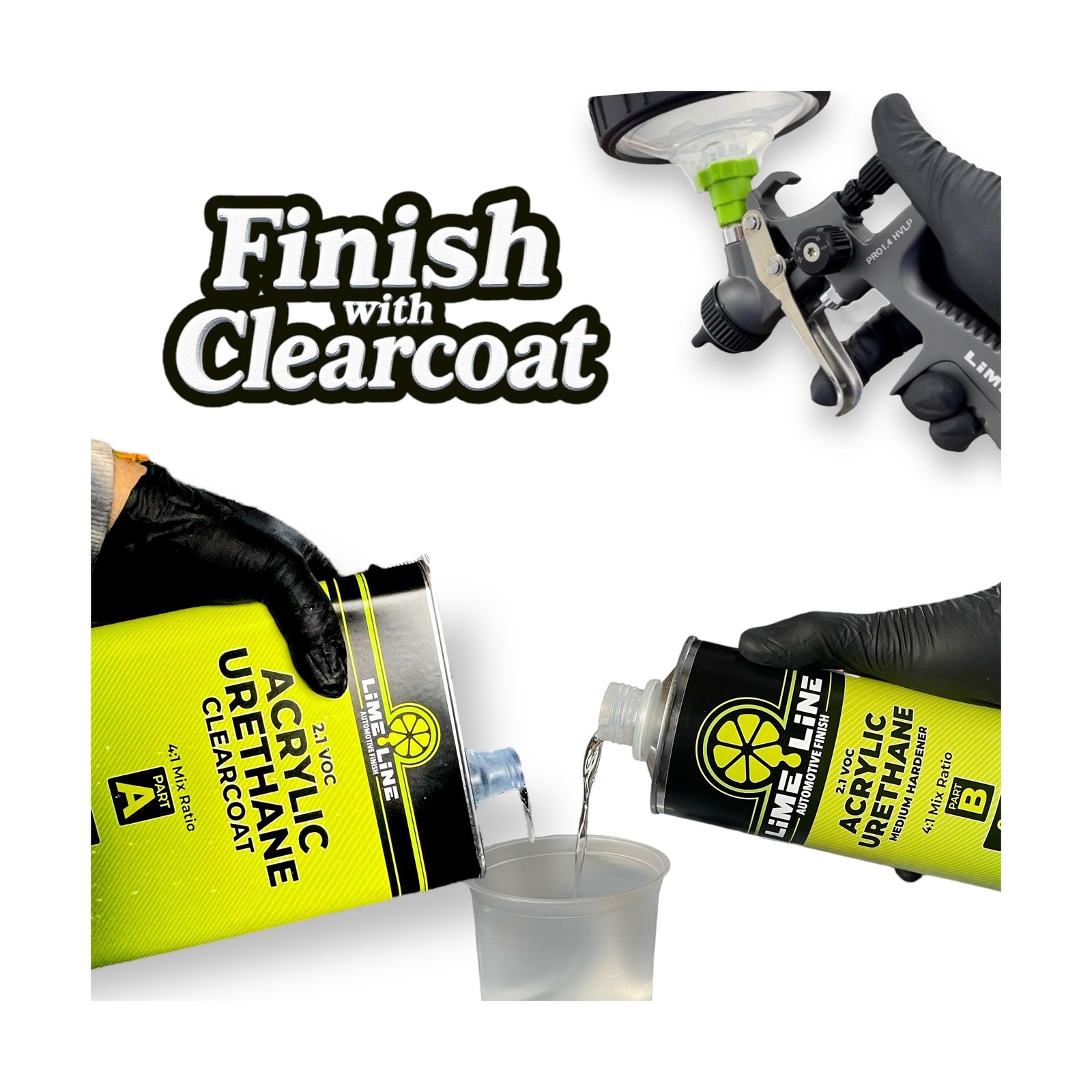 LiME LiNE Automotive Basecoat with Urethane Reducer Quart Combo Pack (Clear C...
