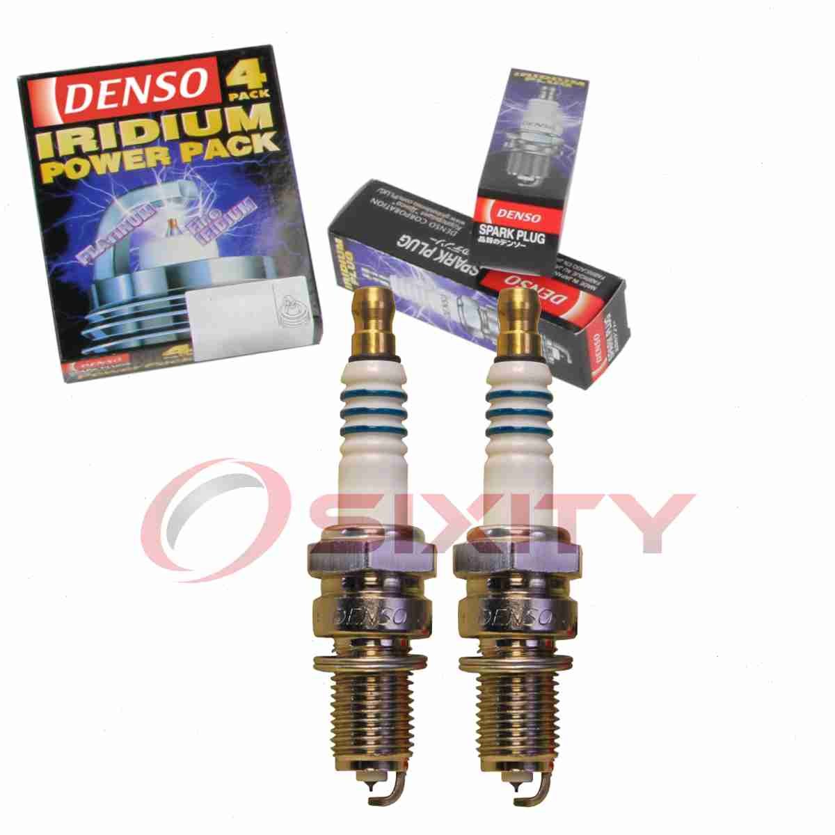 2 pc DENSO 5377 Iridium Power Spark Plugs for IX27B 5545 Ignition Wire wu